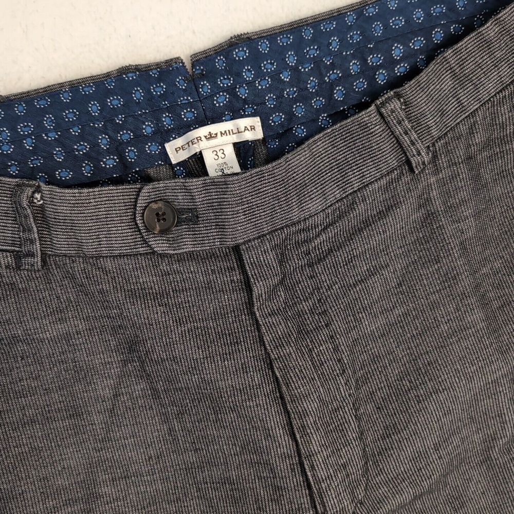Peter Millar Pants Mens 33x32" Silver/Gray Casual Golf Performance Activewear